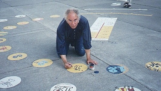 [ A painted Human Sundial at Juneau, Alaska ]