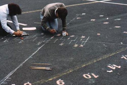 [ A painted Human Sundial, in Tasmania ]