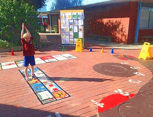 [ A painted 'theme' layout, at an Australian school ]